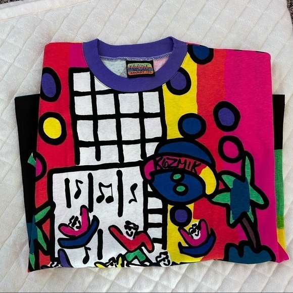 Vintage KOZMIK Original Design Boogie Tee Pullover Top Size Large Made in USA - Picture 7 of 7